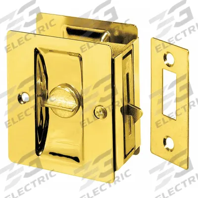 ROCKWOOD Combination Tray and Edge Pull: Unthreaded Holes, Brass, Gold - Pocket Door Pull Handle