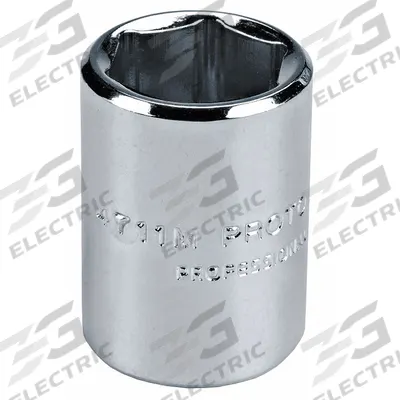 PROTO Socket: Metric, 1/4 in Drive Size, 9 mm Socket Size, 6-Point, Std, Chrome - 1/4" Drive Hand Sockets
