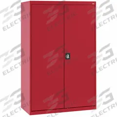 SANDUSKY Shelf Cabinet: 46 in x 24 in x 72 in, Recessed Handle & Keyed, 22 ga Panel Thick, Frame (MPN EA4R462472-01). Key specifications — Cabinet Color: Red; Method of Construction: Welded; Base Type: Frame; Assembled: Assembled; Mobility: Stationary; Adjustable Shelves: Adjustable; Cabinet Finish: Powder Coated; Door Handle Type: Recessed.