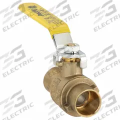APPROVED VENDOR Manual Two-Way Ball Valve: 3/4 in, Brass, Straight, Sweat x Sweat, Two-Piece (MPN 107-844NL). Key specifications — Brand: APPROVED VENDOR; Handle: Lever.