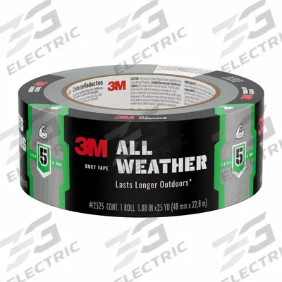 3M Duct Tape: Medium Duty, Gray, 1 7/8 in Wd, 25 yd Lg, 8.7 mil Thick, 2525 - General Purpose Duct Tape