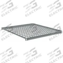 TENNSCO Shelf: 42 in x 36 in, 550 lb Load Capacity, Steel, 5 ga Decking, Gray, Shelf (MPN ZAESH-4236W). Key specifications — Decking Material: Steel; Includes: (4) Beams; Decking Finish: Zinc Plated; Shelf Configuration: Single Straight; Color: Gray; Frame Material: Steel; Brand: TENNSCO; Frame Finish: Zinc Plated.
