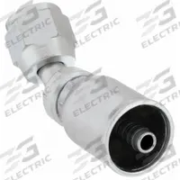 AEROQUIP Hydraulic Crimp Fitting: Steel x Steel, 45° Elbow, -4 For Hose Dash Size, JIC x Crimp (MPN FJ3243-0404S). Key specifications — Fitting Gender: Female x Genderless; Fitting Connection Type: JIC x Crimp; Thread Size: 7/16"-20; For Hose Dash Size: -4; Brand: AEROQUIP.