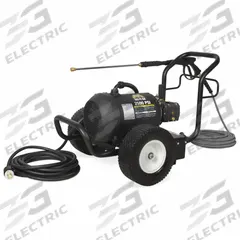MI-T-M Electric Pressure Washer: Cart, 230 V – Three-Phase, 2,500 psi, 3.2 gpm, 6 hp (MPN JP-2503-1ME3). Key specifications — Pump Drive: Direct; Brand: MI-T-M; Water Intake: Cold Water Only.