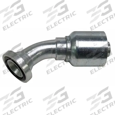 Parker Hydraulic Flange Fitting: 1 in Hydraulic Hose I.D., 1 in Hydraulic Flange Size - Crimpable 45° Elbow, Hydraulic Flange Fittings