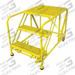 COTTERMAN Work Platform: 2.5 ft Platform Ht - Max, 24 in x 24 in, Steel, 800 lb Load Capacity (MPN 3WP2424A3B8AC2P6). Key specifications — Folding: Not Foldable; Mobility: Rolling; Components Included: Rubber Foot Pads; Use Location: Indoor; Brand: COTTERMAN; Color: Yellow; Height Adjustability: Fixed Height; Includes Handrails: Handrails Not Included.