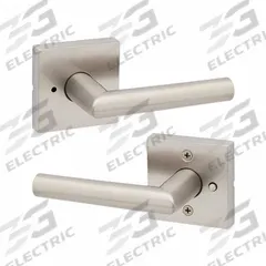 KWIKSET Door Lever Lockset: Privacy Lever Locksets, Nickel, ADA Compliant (MPN 730MIL-SQT-15-6AL-RCS). Key specifications — Ligature Resistance: Not Ligature-Resistant; Brand: KWIKSET; Lockset Function ANSI Code: F76; Visual Indicator Message: No Message; Lockset Style: Rose; ADA Compliant: Yes; Finish: Satin Nickel-Plated : Zinc.