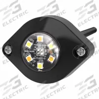 ECCO LED Warning Light: Concealed Warning Light, Amber/Green, 1 1/2 in Overall Wd, LED, 12-24V DC (MPN ED9015AG). Key specifications — Operating Voltage: 12-24V DC; Number of Flash Patterns: 69; Electrical Connection: Blunt Cut Wires; Mount Type: Bezel; Brand: ECCO.