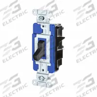HUBBELL Wall Switch: Toggle Switch, 3-Way, Maintained, Black, 120/277V AC, 15 A (MPN CSB315STBK). Key specifications — Illuminated: No; Voltage Rating: 120/277V AC.