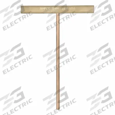AMPCO Hex Key: 0 Ball Ends, 5 mm Tip Size, Metric, Short, Beryllium Copper, Unfinished - Non-Sparking Hex Keys
