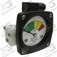 MIDWEST INSTRUMENT 3-Color Differential Pressure Indicator: 1,000 psig Max. Static Pressure, 522 (MPN 522P-025V-LA). Key specifications — Brand: MIDWEST INSTRUMENT; Accuracy: ±5% of Full Scale; Sensor Material: Viton; Housing Material: Acetal Plastic; Transition Points: 0 psid to 11 psid (Green) / 11 psid to 18.5 psid (Yellow) / 18.5 psid to 25 psid (Red).