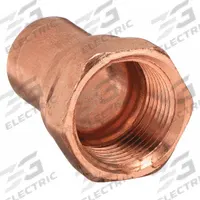 NIBCO Sweat Fitting Adapter: 3/4 in CTS x 3/4 in Pipe, FTG x FNPT, Wrot Copper (MPN C6032-3/4)