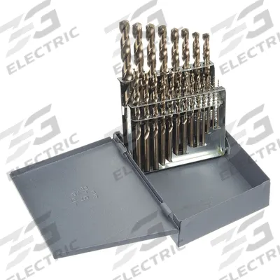 CHICAGO-LATROBE Jobber Length Drill Bit Set: 21 Pc, 1/16" to 3/8" by 64ths - NAS-Spec Cobalt Jobber-Length Drill Bit Sets for Aerospace
