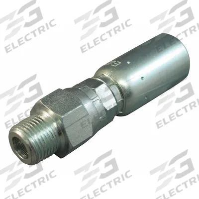 KURT Hydraulic Crimp Fitting: Carbon Steel, Straight, -16 For Hose Dash Size - Kurt Crimp Hydraulic Hose Fittings with NPT Connection