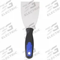 WESTWARD Scraper: Bld. Mat. Carbon Steel, Hdl. Mat. Polypropylene/TPR, Stiff, Tapered Bld. Shape (MPN 13A692). Key specifications — attr1004902: WESTWARD; attr1012057: Half; attr1014703: Rubberized; attr1017570: Standard End; attr1029655: Straight; attr1034073: Straight.