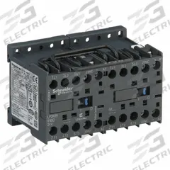 SCHNEIDER Miniature IEC Magnetic Contactor: Reversing, 3 Poles, 3NO Contacts, 9 A, 24V DC Coil (MPN LP2K0901BD). Key specifications — Brand: SCHNEIDER; Integrated Surge Suppression: No.