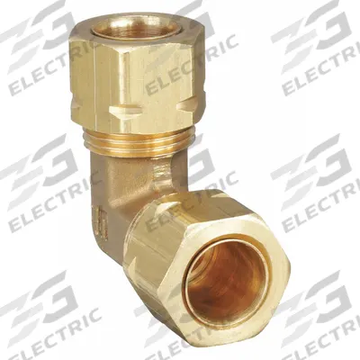 PARKER Compression Fitting Elbow: 1/2 in OD x 1/2 in OD Fitting Size, Brass - Self-Aligning Brass Compression Fittings