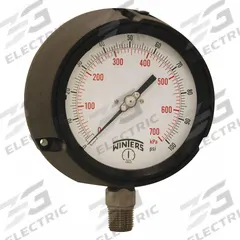 WINTERS Process Pressure Gauge: 0 psi to 100 psi, White, 4 1/2 in Dial, 1/2 in NPT Male, Bottom, PPC (MPN PPC5064-SG45). Key specifications — Brand: WINTERS; Pointer Color: Black; Accuracy: ±0.5%; Dial Color: White; Gauge Wetted Parts: Stainless Steel; Case Material: Phenolic; Vibration Resistance Properties: Field-Fillable; Pressure Range: 0 psi to 100 psi.