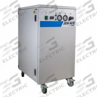 JUN-AIR Electric Air Compressor: Enclosed, Oil Free, 3/4 hp, 1.5 cfm, 116 psi Max Op Pressure (MPN 1069738). Key specifications — attr50806: 120V AC; attr50800: 1.5 cfm; attr100072: Desiccant Air Dryer; attr50788: JUN-AIR.