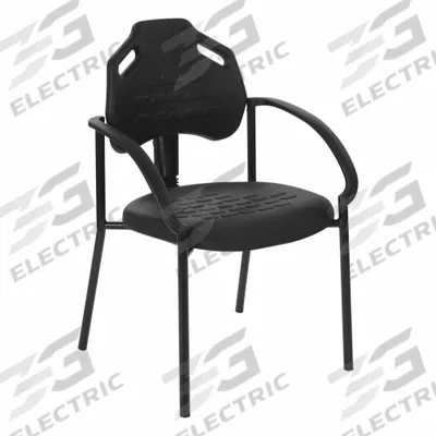 OFFICE STAR PRODUCTS Office Chair: Black, Black, 5 Casters/Glides, Back Ht Adjustment - Guest & Side Chairs