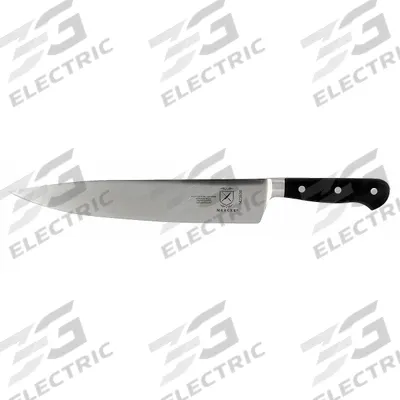 MERCER CUTLERY Chef Knife: Taper Ground Edge, 10 in Overall Lg, Steel Blade, Black Handle - Chef's Knives