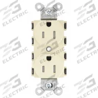 HUBBELL Receptacle: Duplex, 5-15, Ivory, 125V AC, 15 A, 2 Pole / 3 Wire (MPN SNAP5262ITRA)