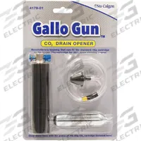 NU-CALGON Drain Clearing Gun: 3/4 in to 1 in For Drain Size, 1.25 g For Cartridge Size, 6 1/2 in Lg (MPN 4179-01). Key specifications — Includes: Tapered Fitting; Brand: NU-CALGON; Series: Gallo; Product Type: Drain Clearing Gun.
