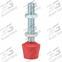 DE-STA-CO Flat Tip Spindle: Neoprene Tip, M10x1.5, 3 1/8 in Lg, 3 1/8 in Thread Lg (MPN 240208-M). Key specifications — Brand: DE-STA-CO; Material: Neoprene; Thread Size: M10x1.5; Includes: Jam Nuts; Compatible with Series: 210-UB; Spindle Construction: Neoprene Tip.