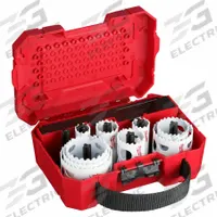 MILWAUKEE Hole Saw Kit: 17 Pieces, Bi-Metal, 3.5 Teeth per Inch, 3/4 in to 2 1/2 in Saw Size Range (MPN 49-22-4029). Key specifications — attr1098178: 3.5; attr1098172: MILWAUKEE.