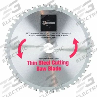 FEIN Circular Saw Blade: 7 1/4 in Blade Dia., 48 Teeth, 0.25 in Cut Wd, 3/4 in Arbor Size - Steel & General Metal-Cutting Blades