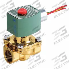 REDHAT Solenoid Valve: 2-Way, Normally Closed, 1/2 in Pipe Size, 110V AC/120V AC, Watertight (MPN 8210H106B). Key specifications — Brand: REDHAT; Pipe Size: 1/2 in; Voltage: 120V AC; Coil Enclosure: Watertight.