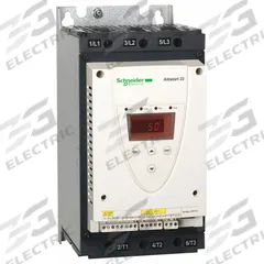 SCHNEIDER Soft Start: 230-600V AC, 62 A Output Current, With Bypass, IP20, 60/50 Hz, Three Phase (MPN ATS22D62S6). Key specifications — attr1380771: 230V AC; attr1380759: ATS22D62S6.