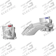 CHICAGO FAUCETS Low Arc Bathroom Faucet: 404, Cast Brass, Polished Chrome Finish, 0.5 gpm Flow Rate (MPN 404-V950E66ABCP). Key specifications — Includes: Mounting Hardware; Brand: CHICAGO FAUCETS; Series: 404.