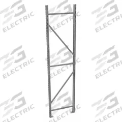 TENNSCO Bulk Storage Upright Frame: 96 in Overall Ht, 14 ga, 17,000 lb Load Capacity, Zinc-Plated (MPN BUF-2496). Key specifications — Overall Depth: 24 in; Color: Gray; Finish: Zinc-Plated; Brand: TENNSCO.