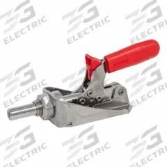 JW WINCO Push-Pull Toggle Clamp: Flange Base Mounting, Locking Vertical Handle, 15 mm Plunger Travel (MPN 841.3-85-ASLX-NI). Key specifications — Plunger Thread: M5; Brand: JW WINCO.