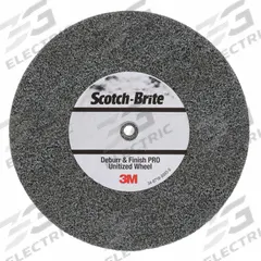 SCOTCH-BRITE Unitized Wheel: 5 in Dia x 1/2 in W, 1/4 in Arbor Hole, Ceramic, Medium, Medium (6) (MPN 7010295273). Key specifications — Series: DP-UW; Brand: SCOTCH-BRITE.