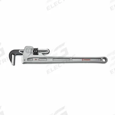 CRESCENT Pipe Wrench: Aluminum, 3 1/2 in Jaw Capacity, Serrated, 24 in Overall Lg - Straight Pipe Wrenches