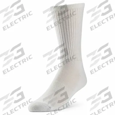 SOFSOLE Socks: Crew, 7.5 in, Women's, White, Polyester/Spandex, M, 8 For Men's Shoe Size - Max - General Purpose Work Socks