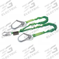 MILLER BY PIP Shock-Absorbing Lanyard: Tubular Webbing, Steel Snap Hook, Steel Snap Hook, 2 Legs (MPN 231M-Z7/6FTGN). Key specifications — Brand: MILLER BY PIP; Color: Green; Visual Load Indicator: Yes; Shock-Absorbing Lanyard Material: Polyester.
