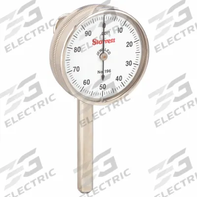 STARRETT Back Plunger Dial Indicator: 0 in to 0.2 in, Inch, Mechanical - Continuous Reading Back-Plunger Dial Indicators