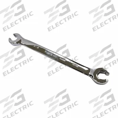 WESTWARD Flare Nut Wrench: Alloy Steel, Polish, 3/8 in_7/16 in Head Size - SAE, Double End, Standard-Head, 6-Point Flare Nut Wrenches