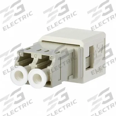 METZ CONNECT Fiber Optic Adapter Insert: Plastic, Fiber Optic, 2 Ports - Voice & Data Housings, Panels & Connector Components