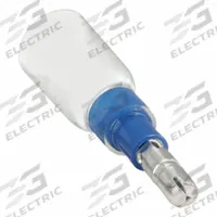 VELVAC Wire Disconnect: Male Tab, Blue, Nylon with Heat Shrink, 16 AWG – 14 AWG Wire Size Range (MPN 30369). Key specifications — Brand: VELVAC; Manufacturer Part Number: 30369; Disconnect Style: Bullet Disconnect; Termination Style: Crimp; Seam Style: Brazed; Terminal Type: Tab; Terminal Types: Male Tab; Waterproof: Yes.