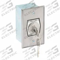 AMERICAN GARAGE DOOR SUPPLY Keyswitch: Open-Close, Momentary Contacts, Indoor, Flush Mount (MPN HBF-1). Key specifications — Manufacturer Part Number: HBF-1; Brand: AMERICAN GARAGE DOOR SUPPLY; Compatible Product Type: Gate Operators; Contact Form: Momentary Contacts; Control Functions: Open-Close; For Location: Indoor; Mounting Location: Flush Mount; Product Type: Keyswitch.