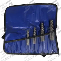 CLEVELAND Screw Extractor Set: 4 Pc, Spiral Flute, Size #5/#5 1/4/#6 3/8/#7 1/2 (MPN C00917). Key specifications — attr1030267: CLEVELAND; attr1030276: 9/16 in to 1-1/2 in; attr1030283: C00917; attr1030273: #6-3/8; attr1075325: 9/16 in to 1-1/2 in.