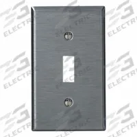 LEVITON Wall Plate: Toggle, 1 Gang, Midsize Size (MPN SSJ1-40). Key specifications — Brand: LEVITON; Material: Stainless Steel.