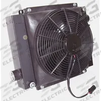 COOL-LINE Forced Air Oil Cooler: 36 hp Heat Removed, 80 gpm Max. Flow, 377 psi Max. Pressure, 12V DC (MPN D36-12). Key specifications — attr96059: SAE #20; attr96056: IP 68; attr96057: 12V DC; attr98919: COOL-LINE.