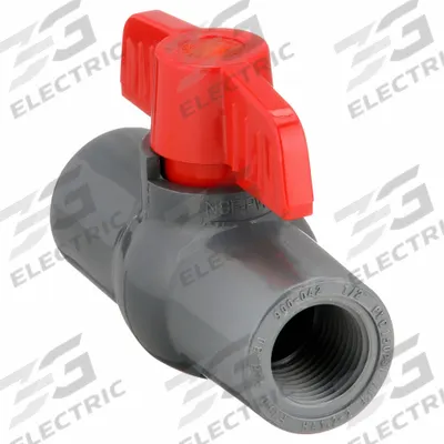 APPROVED VENDOR Manual Two-Way Ball Valve: 1/2 in, PVC, Straight, FNPT x FNPT - PVC Ball Valves
