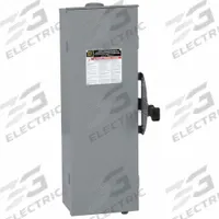 SQUARE D Safety Switch: Non-Fusible, 30 A, Three Phase, 600V AC, Galvanized Steel/Non-Metallic (MPN DTU361RB). Key specifications — attr867131: SQUARE D.
