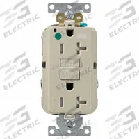 LEVITON GFCI Receptacle: Hospital Grade, Decorator Duplex, 5-20R, Ivory, GFCI, 125V AC, 20 A (MPN GFWT2-HGI)